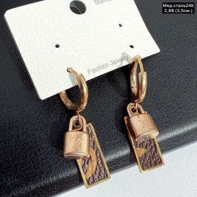 Сережки мед.сталь24К 10493 (3,5см.)